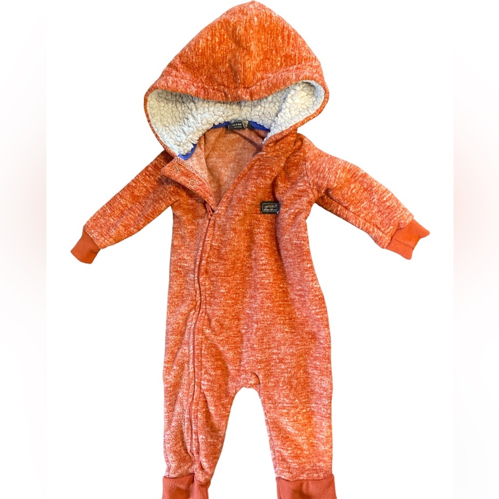 Eddie Bauer Soft Orange Zip Up Onesie